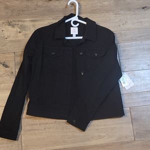 Black denim jacket with Unicorns